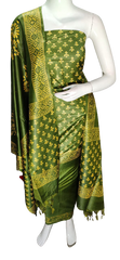 Soft silk hand block discharge print suit SILK ZONE