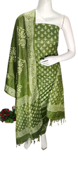 Soft silk hand block discharge print suit SILK ZONE