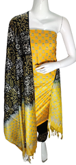 Soft silk hand block discharge print suit SILK ZONE