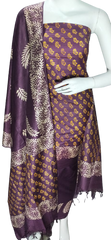 Soft silk hand block discharge print suit SILK ZONE
