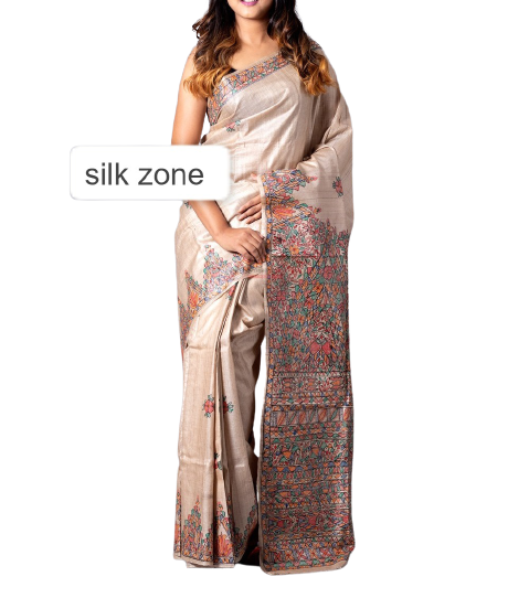 TUSSAR SILK PRINT SAREE