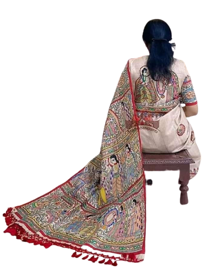TUSSAR SILK PRINT SAREE