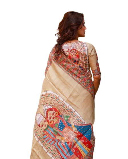 TUSSAR SILK PRINT SAREE