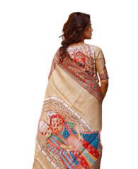 TUSSAR SILK PRINT SAREE