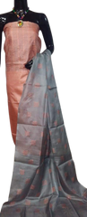 Tussar silk embroidery suit SILK ZONE