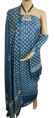 Soft silk hand block print suit PTS