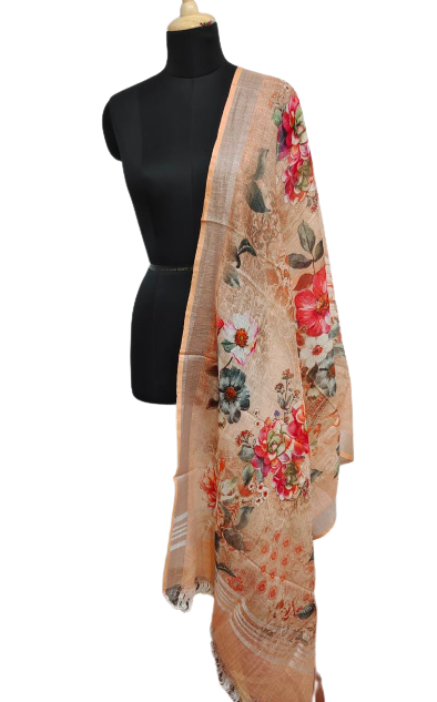 Linen digital print dupatta SILK zone
