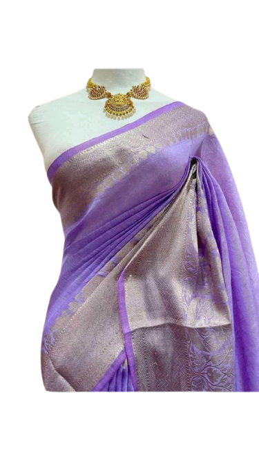 Organza linen banarasi jacquard saree SILK ZONE