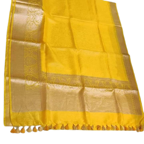 Organza linen Banarasi jacquard saree SILK ZONE