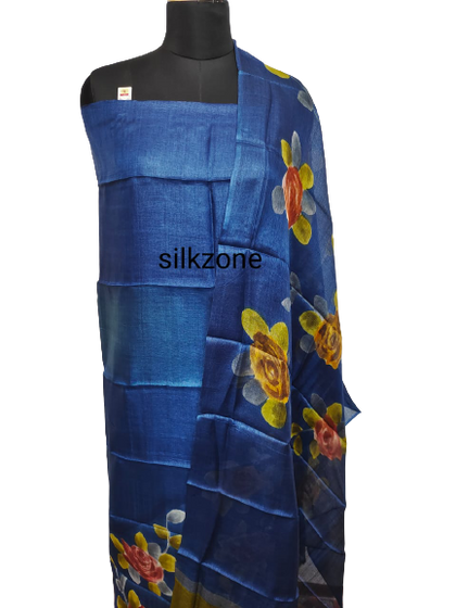 Tussar silk painted suit