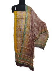 Tussar Silk Hand Block Print Suit SILK ZONE