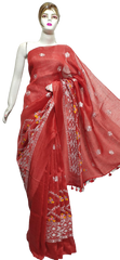 Organza linen embroidery saree SILK ZONE