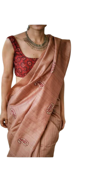 Tussar silk embroidery saree SILK ZONE