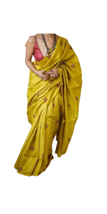 Tussar silk embroidery saree SILK ZONE