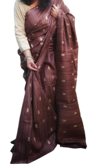 Tussar silk embroidery saree SILK ZONE