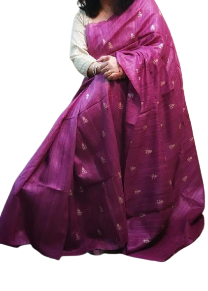Tussar silk embroidery saree SILK ZONE