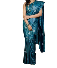 Tussar silk embroidery saree SILK ZONE