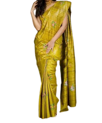 Tussar silk embroidery saree SILK ZONE