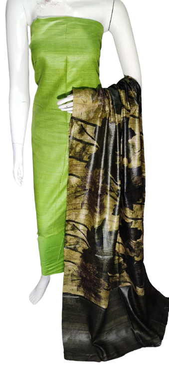 Pure tussar ghicha silk suit silk ZONE
