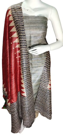 Pure tussar ghicha silk suit