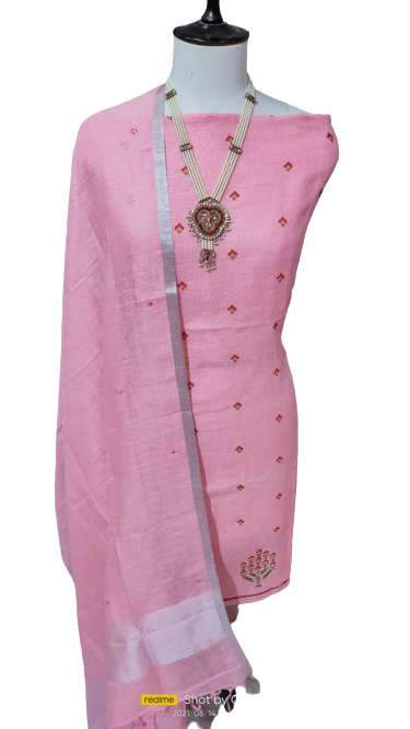 Linen embroidery suit