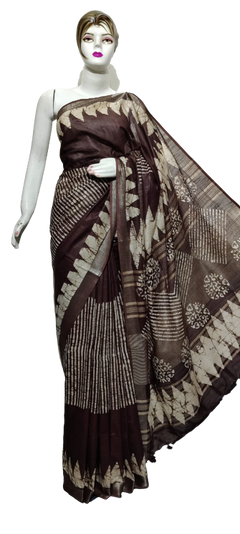 Cotton linen batik print saree