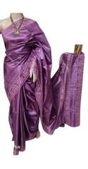 Pure tussar cutwork design embroidery silk saree SILK ZONE