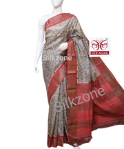 Pure Tussar Silk print saree