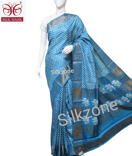 Pure Tussar Silk print saree