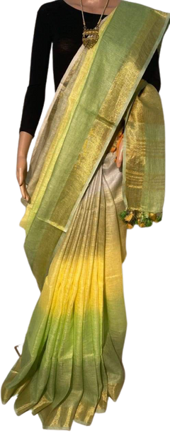 Pure linen saree