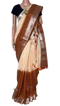 Pure linen saree