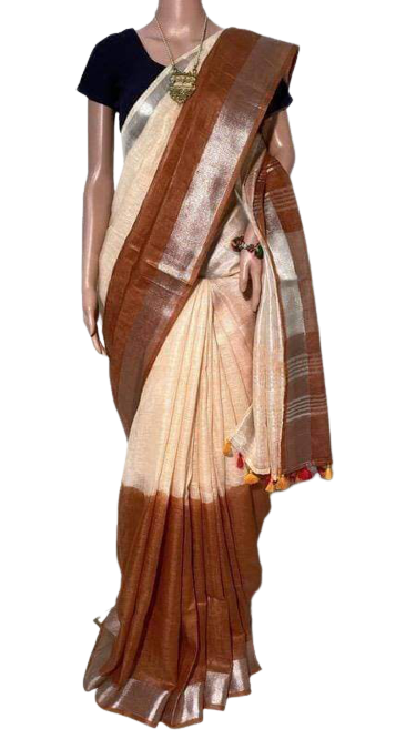 Pure linen saree