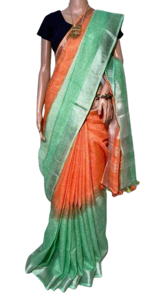 Pure linen saree