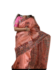 Tussar Desi Hand Madhubani Painting Saree