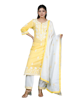 Khadi Cotton Embroidery Suit