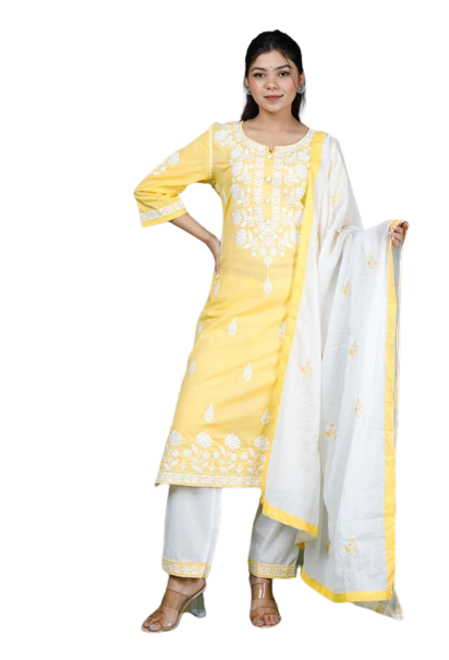 Khadi Cotton Embroidery Suit