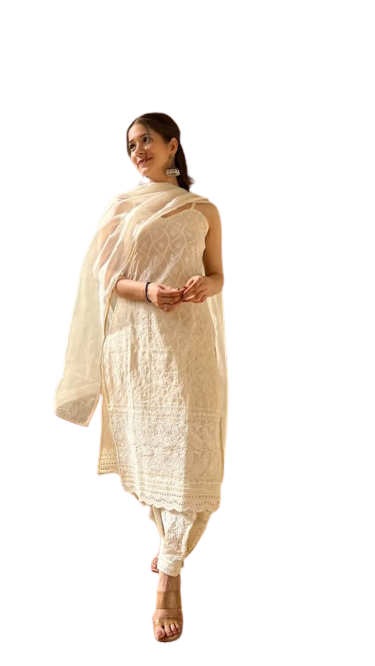 Cotton chickankari suit