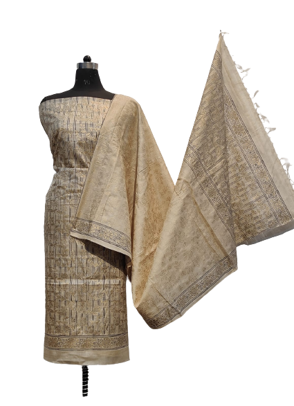 Pure desi tussar khadi suit