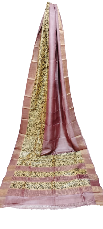 Tussar handblock print saree