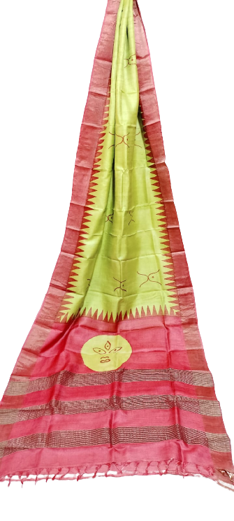 Tussar handblock print saree