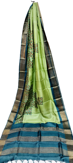 Tussar handblock print saree