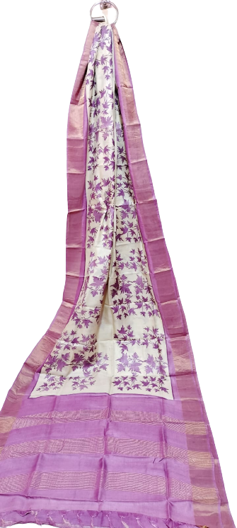 Tussar handblock print saree