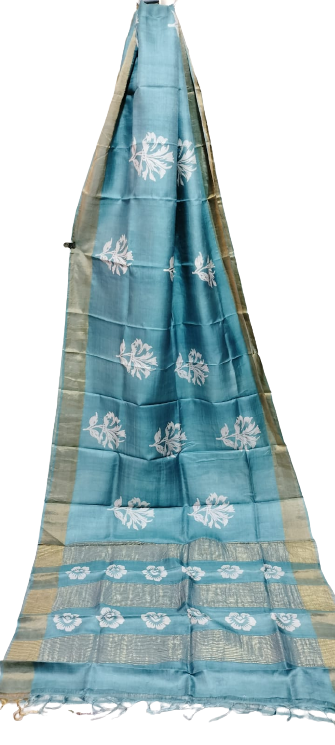 Tussar handblock print saree