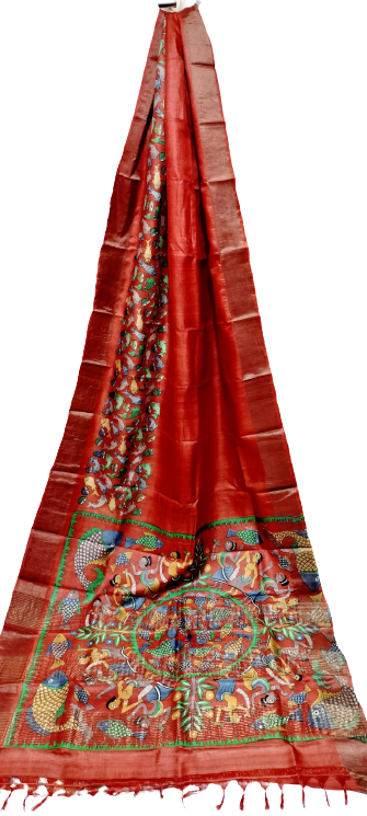 Tussar handblock print saree