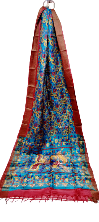 Tussar handblock print saree