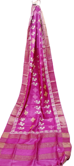 Tussar handblock print saree