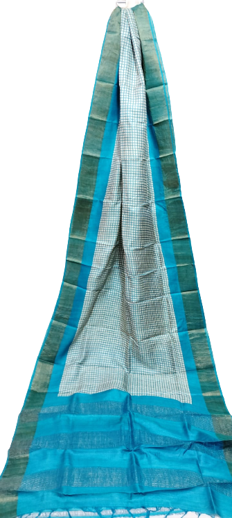 Tussar handblock print saree