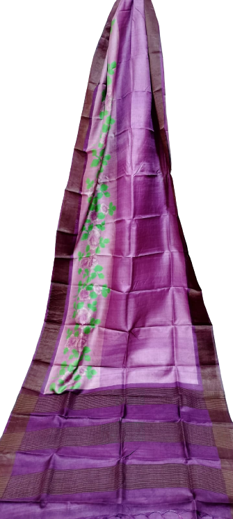 Tussar Handblock print saree