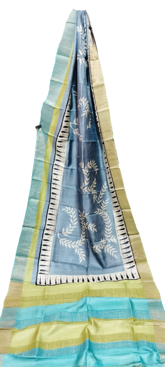 Tussar handblock print saree