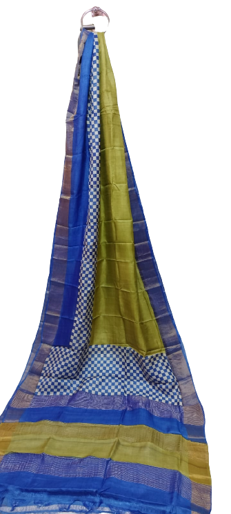 Tussar Handblock print saree